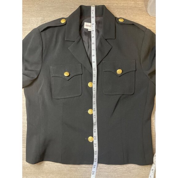 Neiman Marcus Black Gold Button Nautical Fitted Jacket Sz 8 - Picture 9 of 10